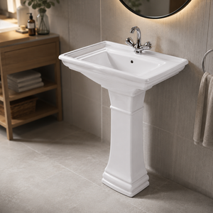 Modern Pedestal Granite Sink <b>Set</b> <b>Square</b> Basin Easy Clean 5 Year Warranty Bathroom Washroom Use <b>Large</b> Capacity - Product Image 6