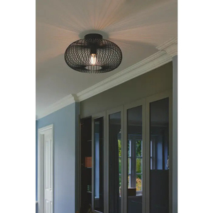 Lampe suspendue murale en métal rond à design en maille, revêtement en poudre noire, prix le plus bas, lampe murale à fixer au plafond - Product Image 1
