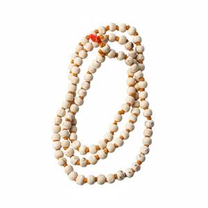 Collier Mala en bois rond blanc naturel, 16 perles, prière, méditation, bijoux spirituels faits à la main, lot en vrac - Product Image 1