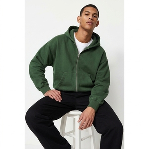 Sweat à capuche unisexe oversize zippé pour l'hiver, style streetwear, en mélange polyester/coton 300 g/m², épais, vierge, à épaules tombantes, imprimé numérique - Product Image 2