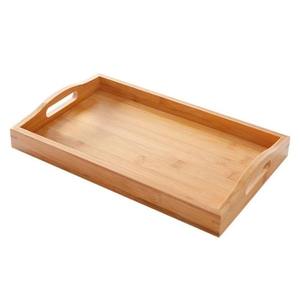Bandeja de Servir de Bambú, Plato de Servir de Madera Hecho a Mano, Bandeja Decorativa para Alimentos para el Hogar, Hotel, Restaurante - Product Image 5