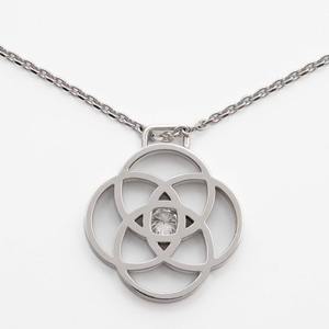 Delicado Collar con Colgante de Diamante Cultivado en Laboratorio de 0.40ct, Oro Blanco de 14K, Diseño Minimalista Solitario, Joyería Fina, Regalo Diario para Mujer - Product Image 3