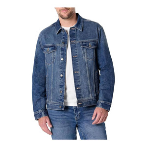 แจ็คเก็ตยีนส์ผู้ชายทรงสลิมฟิตทันสมัย ติดกระดุม แจ็คเก็ตทรัคเกอร์ ผ้าฝ้ายทนทาน เสื้อคลุมลำลองสำหรับผู้ชาย - Product Image 1