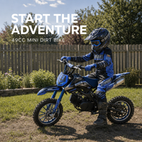 Mini moto tout-terrain à essence Blue Yaztor 49cc pour enfants, moto cross pour enfants, jouets d'extérieur, moto tout-terrain pour enfants