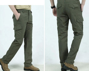 Custom logo Solid <b>Men</b> Cargo <b>Trousers</b> Pants Multi Pockets Cotton <b>Men</b> Cargo Pants Casual <b>Drawstring</b> Plus Size Pants for <b>Men</b> - Product Image 2