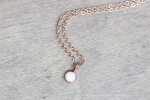 <b>Opal</b> <b>Necklace</b> October Birthstone Bridesmaids Gift 925 Sterling Silver 14k Rose Gold Plated Minimalist Jewelry - Product Image 3