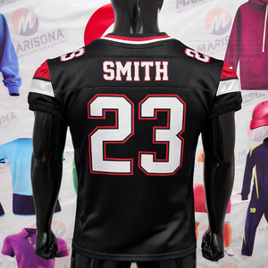 ชุดยูนิฟอร์มอเมริกันฟุตบอลแบบกำหนดเอง ขาสั้นด้านหน้า ปักชื่อและหมายเลขผู้เล่นตามสั่ง แห้งเร็ว ระบายอากาศได้ดี ป้องกันแบคทีเรีย - Product Image 2