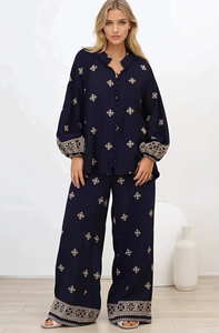 Pure Cotton Fabric Cord <b>Set</b> with Embroidery Summer Co Ord <b>Sets</b> for Womens Available in Bulk Quantity - Product Image 1