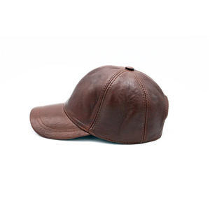 Gorra Deportiva de Cuero Genuino Más Vendida, para Hombre y Mujer, Color Marrón, Ajustable, Otoño Invierno, Gorras de Cuero Real, Color y Logotipo Personalizables - Product Image 1