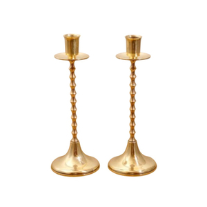 Porte-bougie vintage en laiton doré, support à bougie moderne à longue tige en métal pour décoration de table de mariage, centre de table - Product Image 5