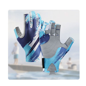 Gants de pêche pour hommes et femmes, antidérapants, protection UV, design demi-doigts, pour sports nautiques et pêche - Product Image 4