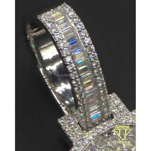 Custom Letter G Pendant with VVS Moissanite Diamond 925 Sterling <b>Silver</b> Iced Out <b>Initial</b> Hip Hop <b>Necklace</b> for Men and Women - Product Image 3
