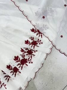 Conjunto Indio-Pakistaní Blanco Bordado, Vestido Anarkali con Cuello en V, Traje Sharara, Vestido Largo para Mujer, de Secado Rápido, para Fiestas y Eventos Formales - Product Image 3