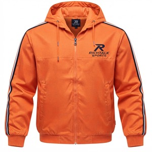 Men's <b>Lime</b> <b>Green</b> Hooded Windbreaker Jacket Pullover Closure Lightweight Sporty Style Regular Fit Summer Wear Front Logo - Product Image 6