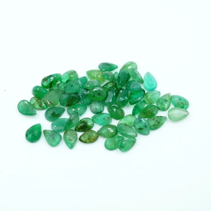 HAYAAT GEMS Émeraudes naturelles du Rajasthan, pierres précieuses facettées en forme de poire, 6x4mm, lot pour la fabrication de bijoux - 54 pièces - Product Image 1