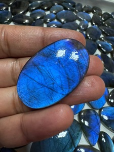 Cabujón de Labradorita Azul Premium con Destellos, Forma Ovalada y Mixta de Pera, Piedra Suelta Pulida, Cabujón de Labradorita Azul con Destellos - Product Image 5