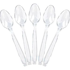 ช้อนพลาสติกใสแบบใช้แล้วทิ้ง ปราศจากสาร BPA จำนวน 400 ชิ้น ทนทาน แข็งแรง ทนความร้อน คุณภาพพรีเมียม - Product Image 1