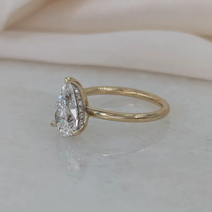 Anillo de Compromiso Clásico de Oro Starsgem para Mujer, Diamante Cultivado en Laboratorio HPHT CVD de 1 Quilate con Corte de Pera, Joyería de Oro Sólido, Certificado IGI - Product Image 5