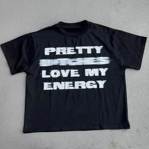 T-shirt court personnalisé OEM pour homme, style streetwear, 100 % coton, col en V, 180 g, coupe oversize, épaules tombantes, coupe carrée, écologique et respirant - Product Image 5