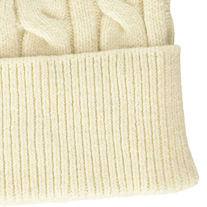 Bonnet en tricot crème unisexe, tricoté à la main, motif torsadé, bonnet d'hiver décontracté pour adulte, 56-58 cm, couleur unie - Product Image 4