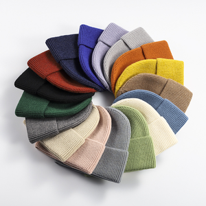 Wholesale Knit Beanie Custom Embroidery Logo <b>Winter</b> Cuffed Skull Cap for <b>Men</b> Women - Product Image 2