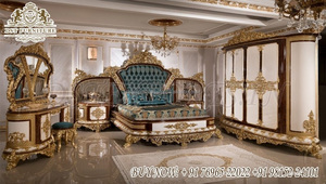 เฟอร์นิเจอร์ห้องนอนสไตล์โรมันชุดห้องนอนขนาดคิงไซส์พร้อมเตียงสองชั้นเฟอร์นิเจอร์ห้องนอนรอยัลวิลล่าหรู - Product Image 5