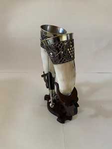 Cuernos para beber con soporte para bodas, cuerno vikingo para beber, regalo personalizado de la mejor calidad - Product Image 5