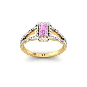 Anillo de Lujo Chapado en Oro de 10K con Diamante Morado Radiante Cultivado en Laboratorio para Mujer, Regalo de Compromiso, Boda, Aniversario, Cumpleaños - Product Image 1