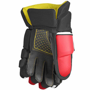Gants de hockey sur glace professionnels, noir, rouge, jaune, rembourrage protecteur, design à doigts entiers - Product Image 6