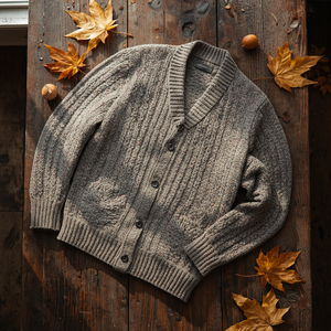 14GG Cotton Button Front Men <b>Cardigan</b> Premium Knitwear with OEM ODM Customization - Product Image 3
