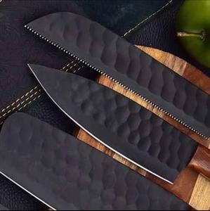 Couteaux de Chef Traditionnels 5 Pièces avec Revêtement Poudré, Manche Personnalisé, Lame Dentelée Tranchante pour Usages Multiples, Écologiques - Product Image 3