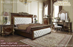 เตียงไม้สักขนาดคิงไซส์สไตล์จักรพรรดิโรมันและโต๊ะข้างเตียงทำจากไม้สักทันสมัยปรับแต่งได้เฟอร์นิเจอร์ในบ้านที่ทนทาน - Product Image 4