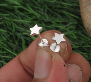 Boucles d'oreilles étoile en argent sterling 925 massif, bijoux de luxe faits à la main pour mariage, anniversaire, fête, cadeau - Product Image 3