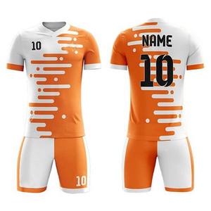 ชุดเสื้อฟุตบอลแบบซับลิเมชั่นสั่งทำพิเศษสำหรับผู้ชาย สีขาว-น้ำเงิน ลายเรขาคณิต คอวี แขนสั้น ระบายเหงื่อได้ดี ทรงสปอร์ต สำหรับผู้ใหญ่ - Product Image 5