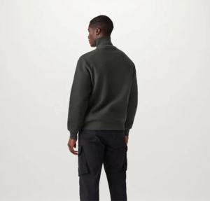 Logotipo personalizado Hombres de gran tamaño Slim Fit Cómodo Suave Color sólido Manga larga Fleece Warm Quarter Zip - Product Image 2