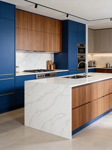 MiyaStone Vente en gros de grandes dalles de quartz blanc Calacatta imprimées en 3D pour les constructeurs de cuisines et de villas - Product Image 4