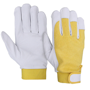 Gants de sécurité en cuir blanc, texture lisse, sans latex, gants de travail polyvalents, gants de conducteur - Product Image 1