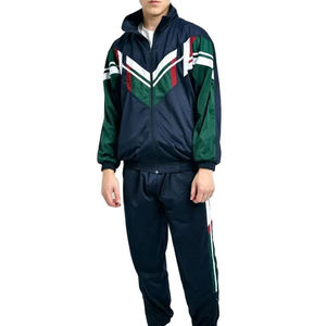 Customizable Nylon <b>Running</b> <b>Jacket</b> <b>Reflective</b> Windbreaker Set Soccer Lightweight Sports Streetwear Stripe Tracksuits for Men - Product Image 1