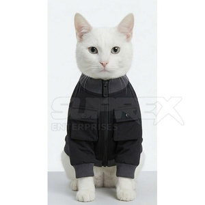 Traje Deportivo Moderno Negro de Poliéster Flexible para Gatos, Ropa Cálida de Forro Polar, Atuendo Activo para Pequeños Compañeros - Product Image 4