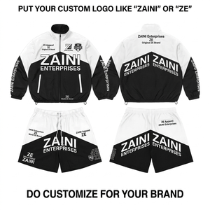 ชุดเซ็ตเสื้อแจ็คเก็ตกันลมมีฮู้ดสำหรับผู้ชาย ZAINI รุ่นพรีเมียม สีแดงตัดต่อผ้าลายพิมพ์สกรีนปักลายแบบกำหนดเอง แห้งเร็ว เหมาะสำหรับฤดูหนาว - Product Image 1