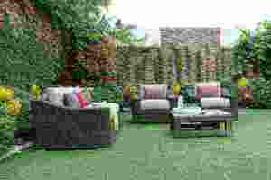 Ensemble de salon de jardin en rotin d'extérieur 4 places, résistant aux intempéries, mobilier contemporain en osier pour terrasse - Product Image 2