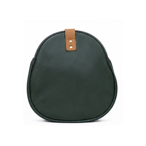 Professional Design Minimalist <b>Leather</b> Backpack Dark Green With Tan Flap Durable Outdoor Use All Seasons One Size Falconry Bag - Product Image 6