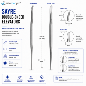 SAYRE คีมปลายแหลมสองด้าน ปลายทู่ 6.5 นิ้ว 16.5 ซม. ZETOMEDPRO - Product Image 3