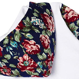 Sudadera con Capucha para Mujer, Estampado Floral, Tejida, Informal, para Otoño, Diseño Forrado, Blanca, Azul Marino, Personalizable - Product Image 5