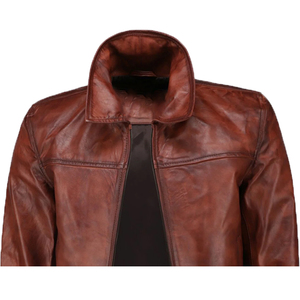 Veste d'hiver en cuir de qualité supérieure décontractée pour homme, col mandarin, logo frontal, imperméable, coupe-vent, doublure en laine, réversible - Product Image 2