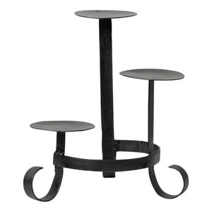 Portavelas de hierro moderno con acabado en polvo negro para decoración del hogar, para iluminación, para mesa de comedor - Product Image 6