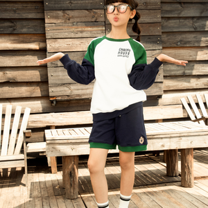 Short en éponge française brodé Style sportif Darius bébé filles prêt à expédier 100% coton chaud hiver mi jean garçons en gros - Product Image 3