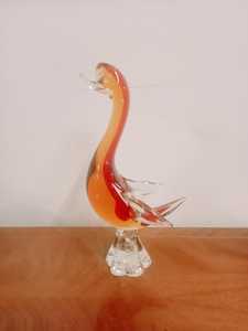 Figurine de canard en verre soufflé à la main, orange, rouge, transparente, décoration artistique, sculpture animale, artisanat fait main, Pâques, Rajasthan - Product Image 2