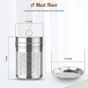 2 Pack 18/8 Stainless Steel <b>Tea</b> <b>Infusers</b> Extra Fine Mesh <b>Tea</b> Strainer Set Brew <b>Tea</b> Spices for Loose Leaf <b>Tea</b> - Product Image 2