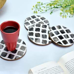 Juego de Posavasos de Madera de Primera Calidad, Bambú Natural Absorbente y Ecológico, para Hogar, Bar y Cocina, Disponible para la Venta - Product Image 5